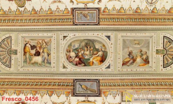 Tranh 3d châu âu dán tường cung điện Farnese