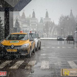 Tranh 3d dán tường châu âu taxi ở New York