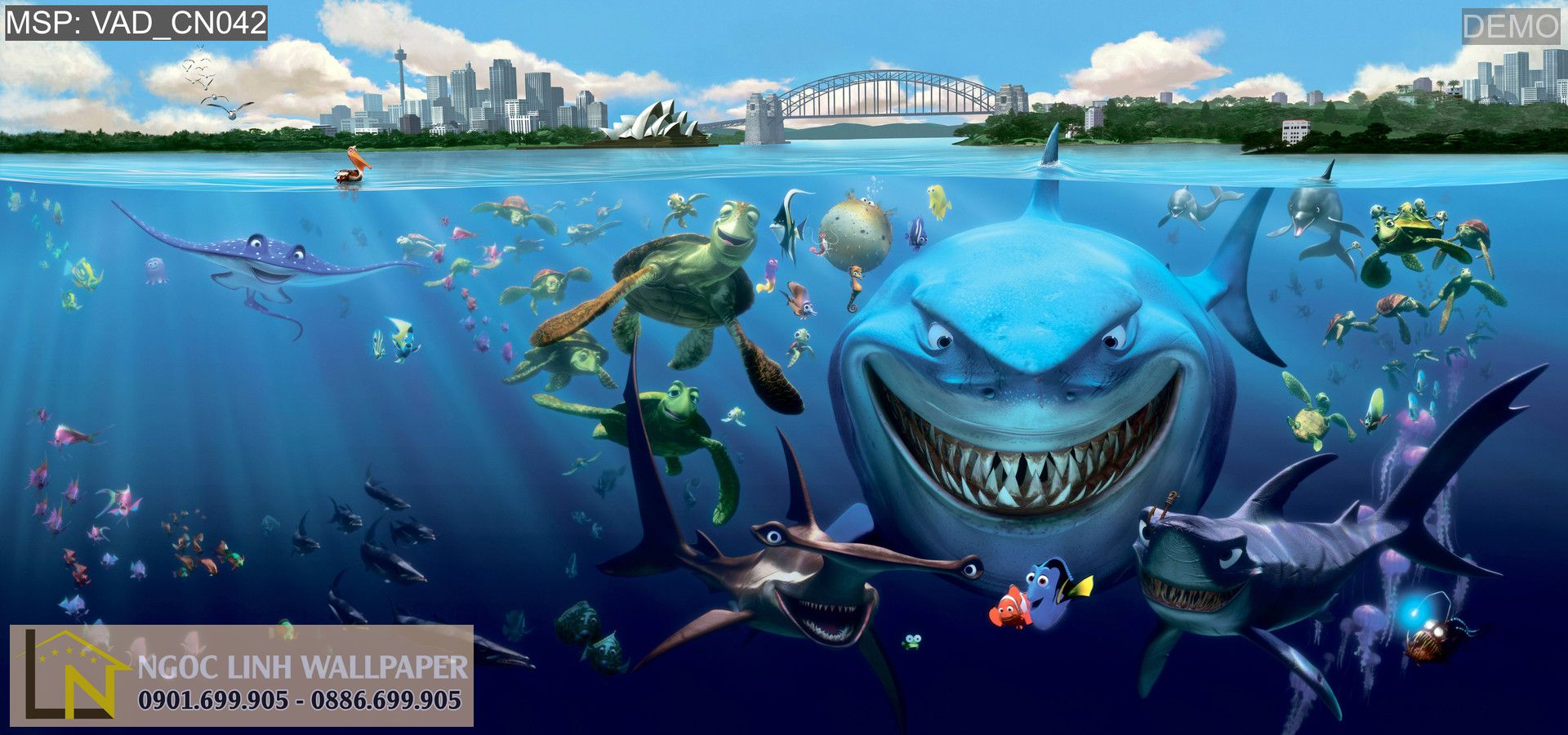 Tranh Dán Tường 3D Cartoon: Đi Tìm Nemo - Giấy Dán Tường Ngọc Linh