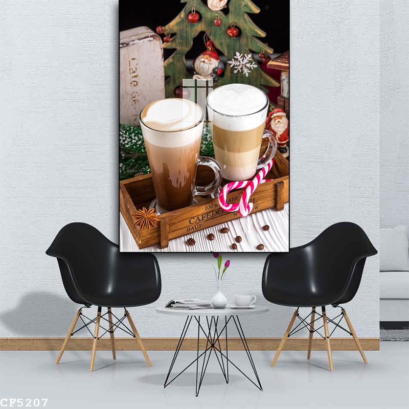 Bức tranh treo tường quán trà sữa tạo điểm nhấn