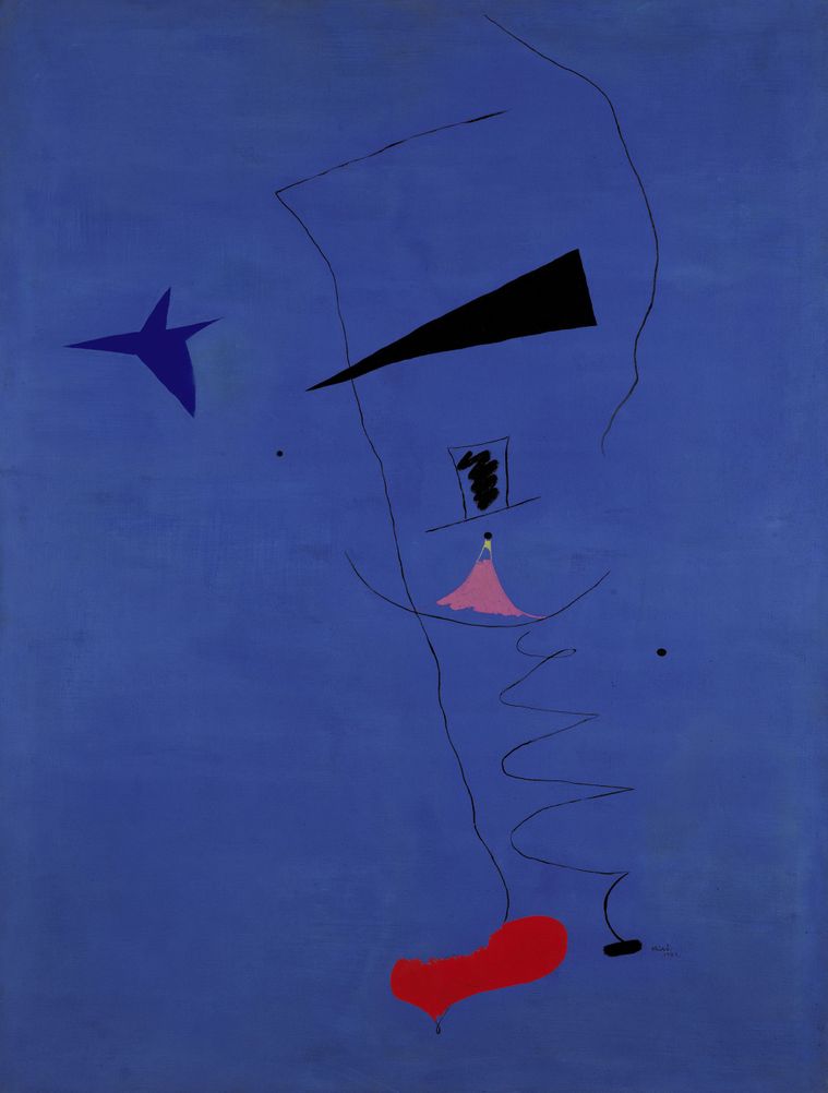 Tranh trừu tượng nổi tiếng Peinture (Etoile Bleue), 1927 – Joan Miro