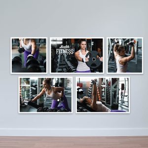 Bộ 5 Tranh Treo Tường Phòng Gym: Fitness Đẹp - GY55